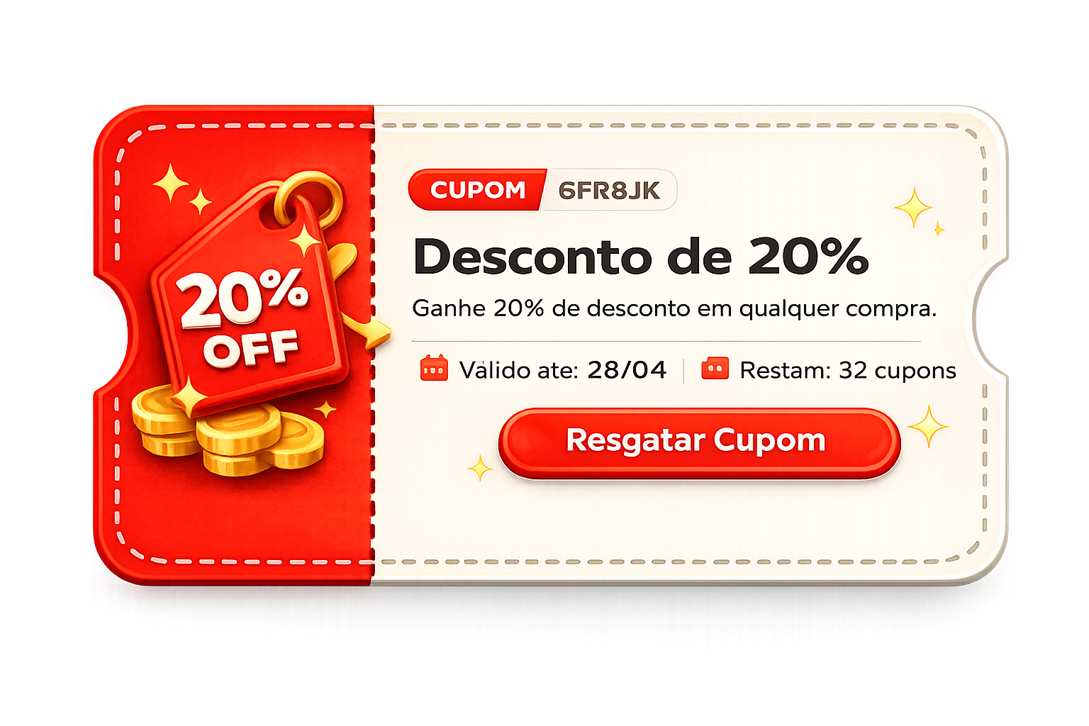 Exemplo de campanha: Cupons de Desconto